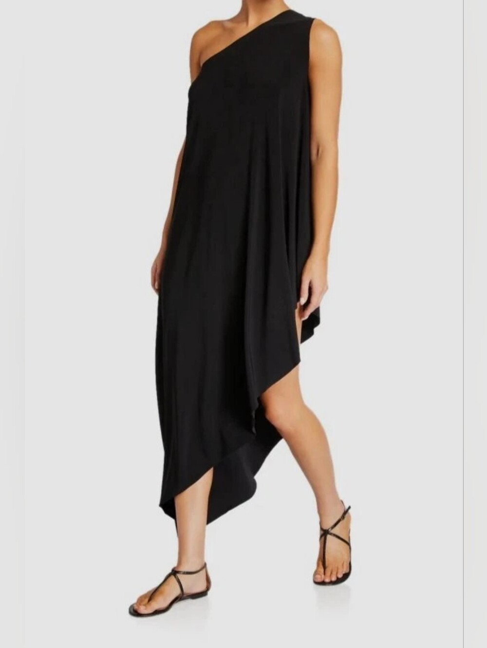 NORMAKAMALI ONE SHOULDER DIAGONAL TUNIC COLOR: BLACKS Size S